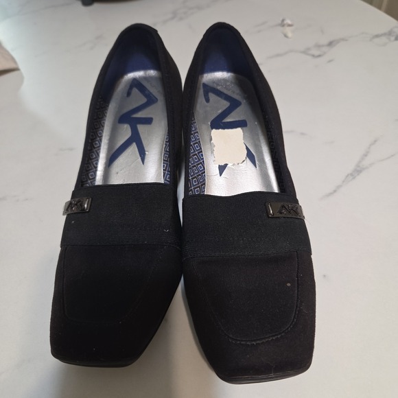 Anne Klein Shoes - AK Sport Black Stretch Fabric Wedge Loafers Comfort Shoes Women's Size 8.5 M